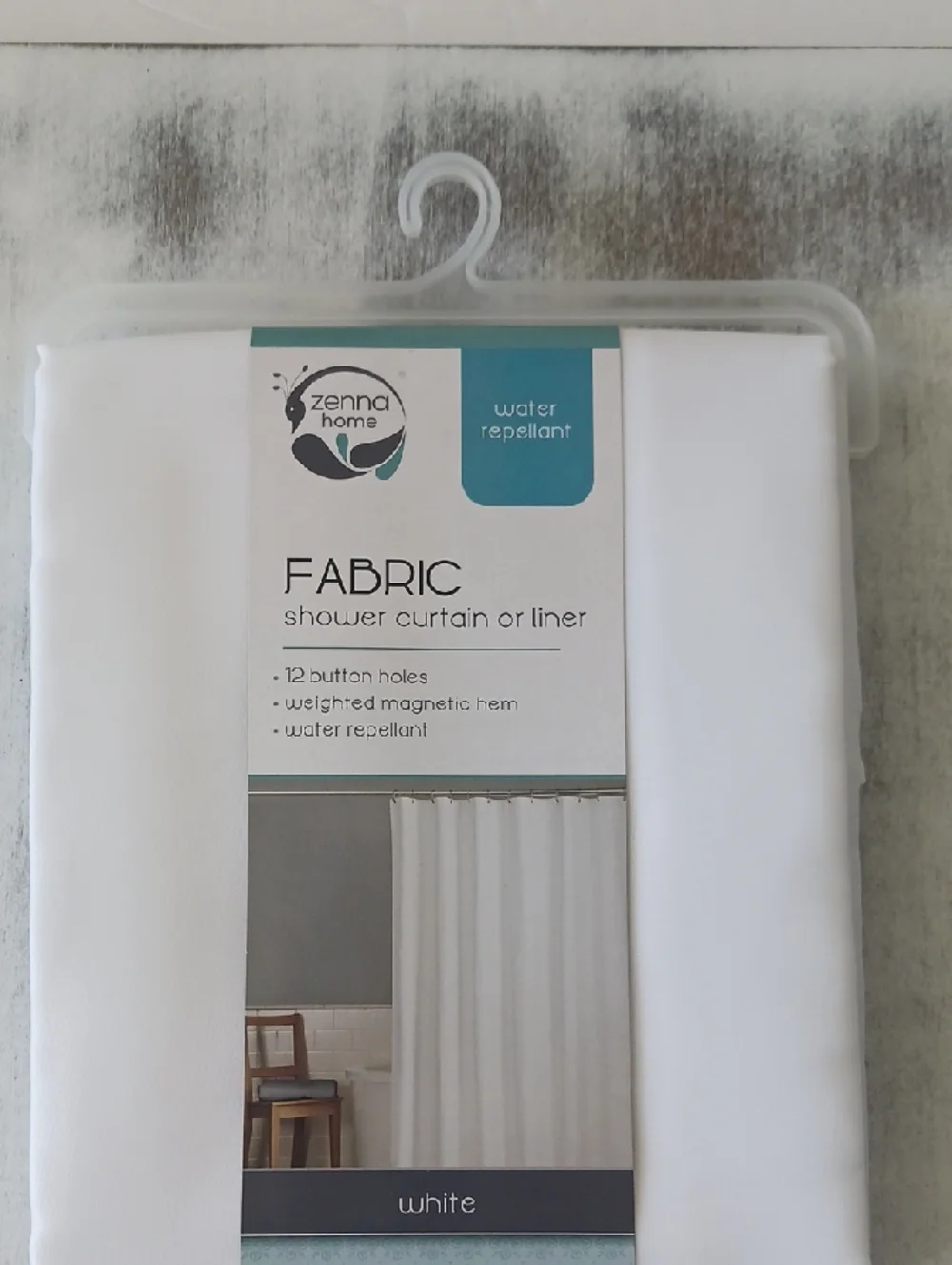 Zenna Home White Fabric Shower Curtain or Liner 70in X 71in